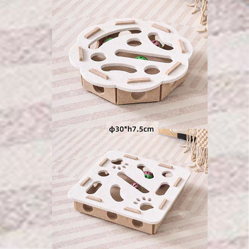 2-piece White cat toy set—featuring square and flower shapes—is an excellent