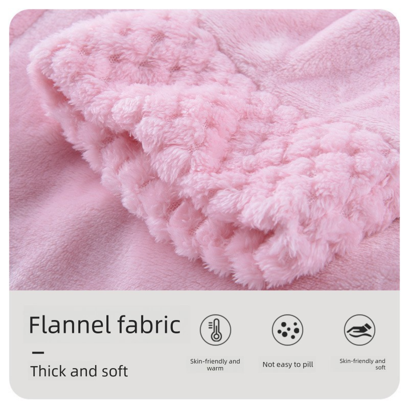 Grey L size Plush Flannel Robe for Couples - Thickened Warm Bathrobe with view 2