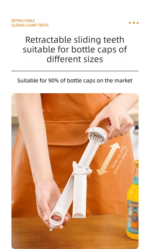 Black Multi-Functional Adjustable Can and Bottle Opener - Heavy Duty Jar view 3