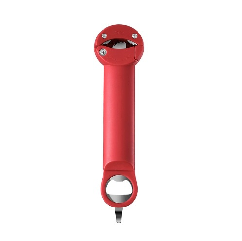 Red Multi-Functional Adjustable Can and Bottle Opener - Heavy Duty Jar Opener