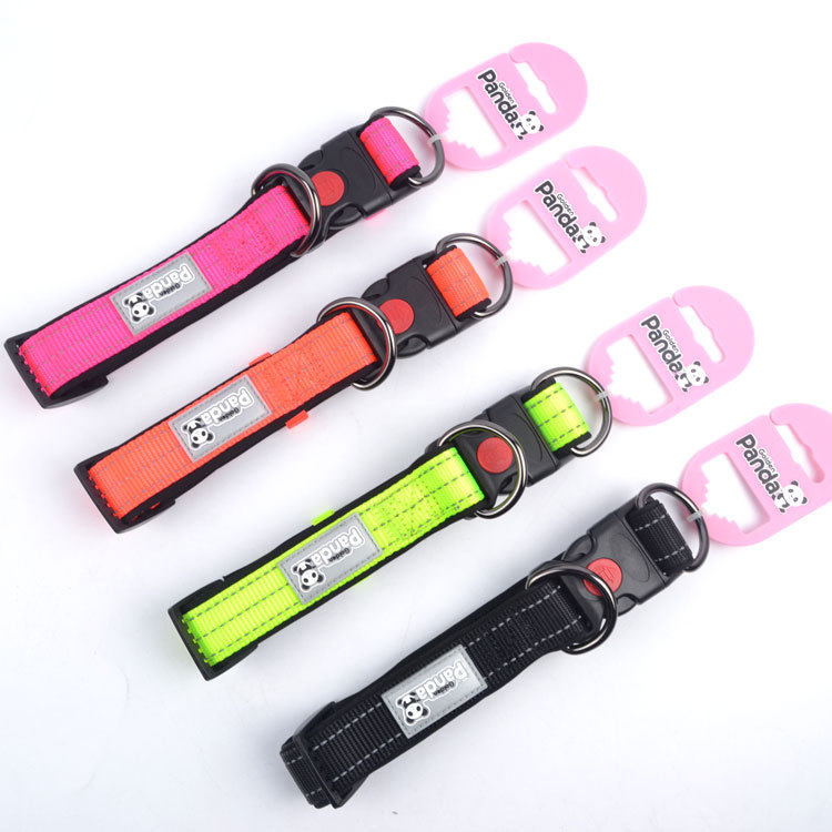 Green L size Vibrant Reflective Dog Collar and Leash Set - Adjustable Nylon view 7