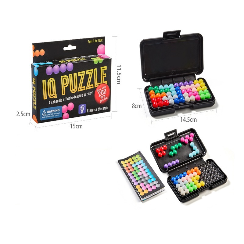 Black rectangle Magic Beads 3D Puzzle - portable — image 1
