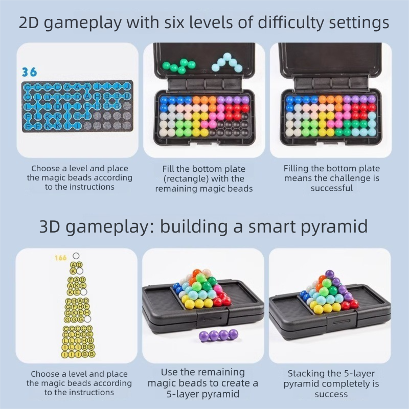 Black Rectangular Smart XO Puzzle — A portable logic game suitable view 5