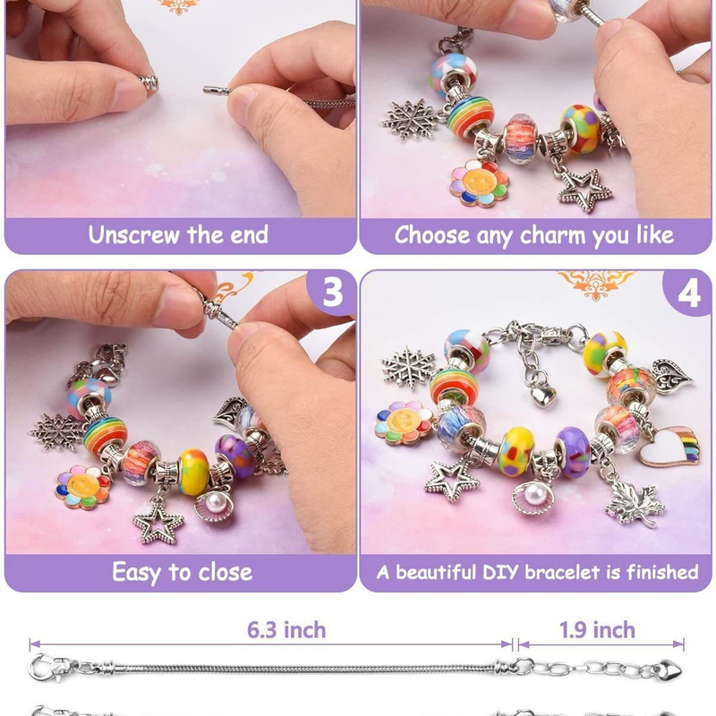 134-Piece Purple pink Craft Set (Includes Beads view 3