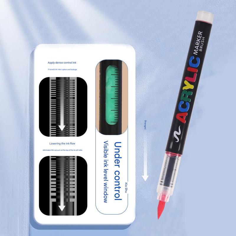 24-Color Liquid Acrylic Paint Markers — Soft Brush Tip| Art & Painting Supplies view 3