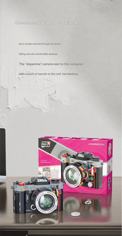 White Vintage Twin Lens Reflex Camera Building Blocks Set - Retro DIY Assembly view 5