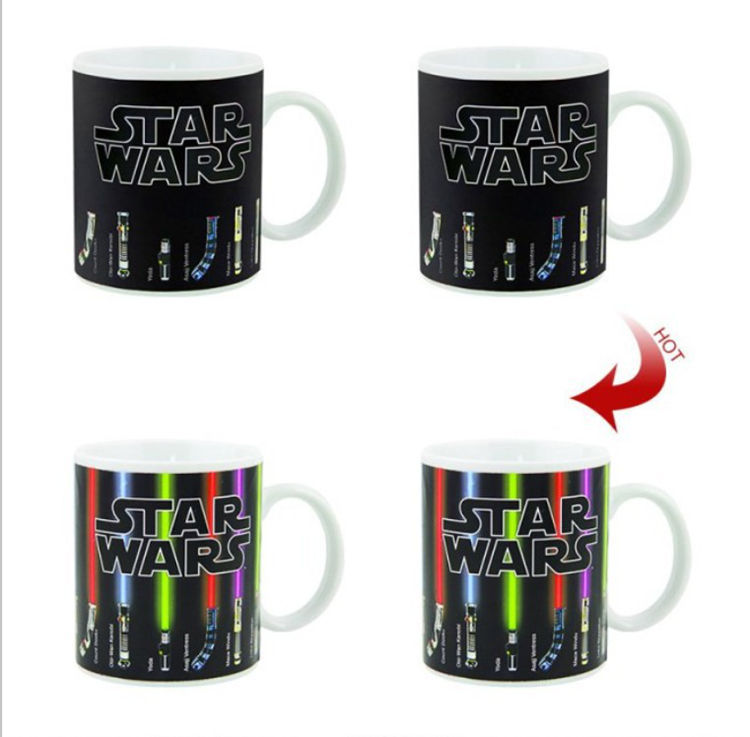Black Star Wars Lightsaber Heat Changing Mug - Magic Color Reveal Ceramic view 2