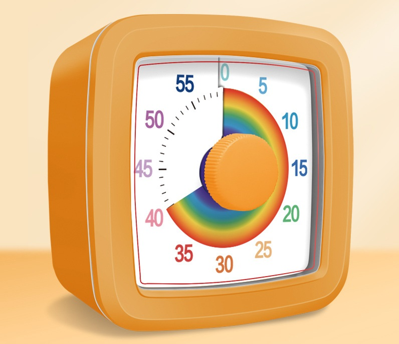 Orange Visual timer for kitchen – a 60-minute rainbow countdown timer