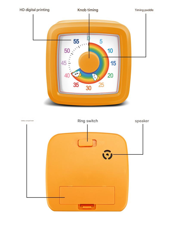 Orange Visual timer for kitchen – a 60-minute rainbow countdown timer view 5
