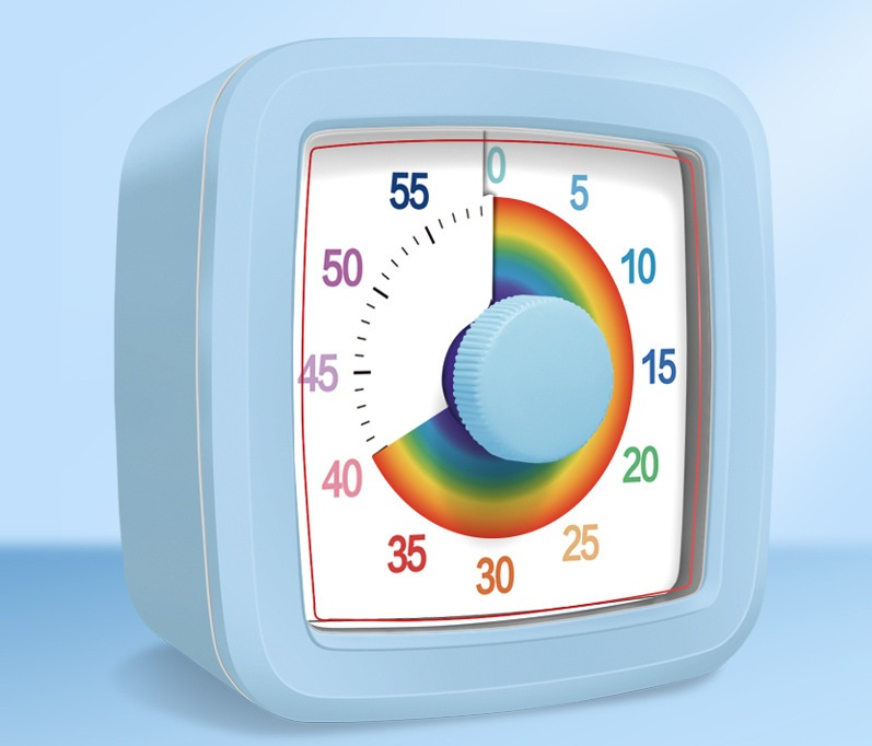 Blue Visual timer for kitchen – a 60-minute rainbow countdown timer
