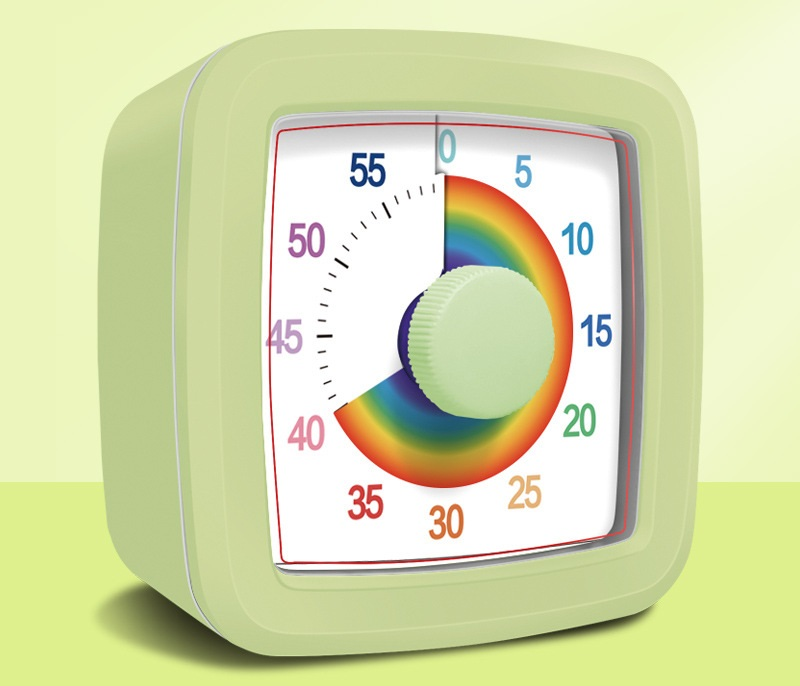 Green Visual timer for kitchen – a 60-minute rainbow countdown timer