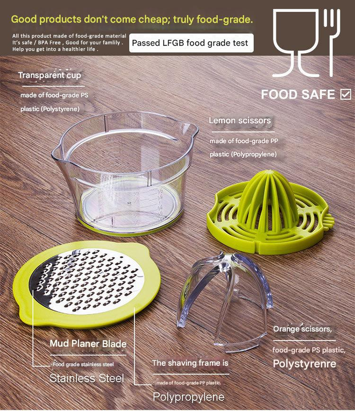 4-in-1 Manual Citrus Juicer with Grater and Egg Separator -Free Multi-Function view 2