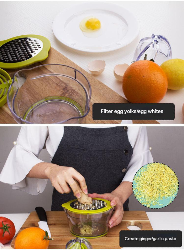 4-in-1 Manual Citrus Juicer with Grater and Egg Separator -Free Multi-Function view 6