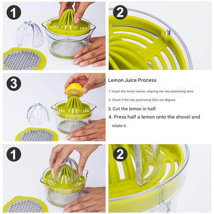 4-in-1 Manual Citrus Juicer with Grater and Egg Separator -Free Multi-Function view 9