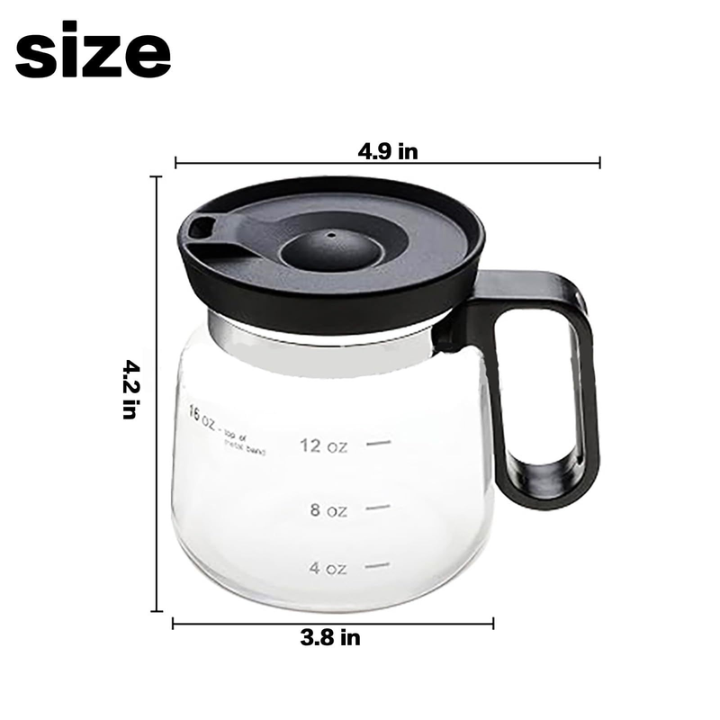 16oz Glass Coffee Mug with Handle and Straw Lid - Heat Resistant Borosilicate view 2
