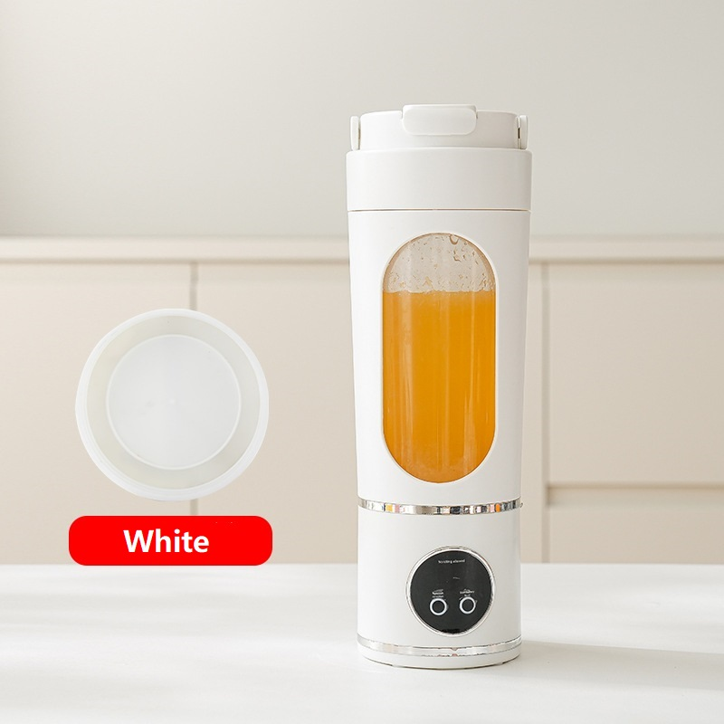 White 3.7V Portable Blender 700ml Wireless Juicer Cup - 12 Blade USB
