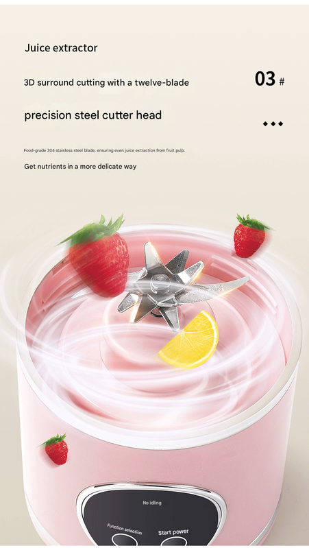 White 3.7V Portable Blender 700ml Wireless Juicer Cup - 12 Blade USB view 8
