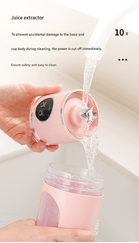 White 3.7V Portable Blender 700ml Wireless Juicer Cup - 12 Blade USB view 12