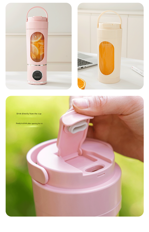 Yellow 3.7V Portable Blender 700ml Wireless Juicer Cup - 12 Blade USB view 7
