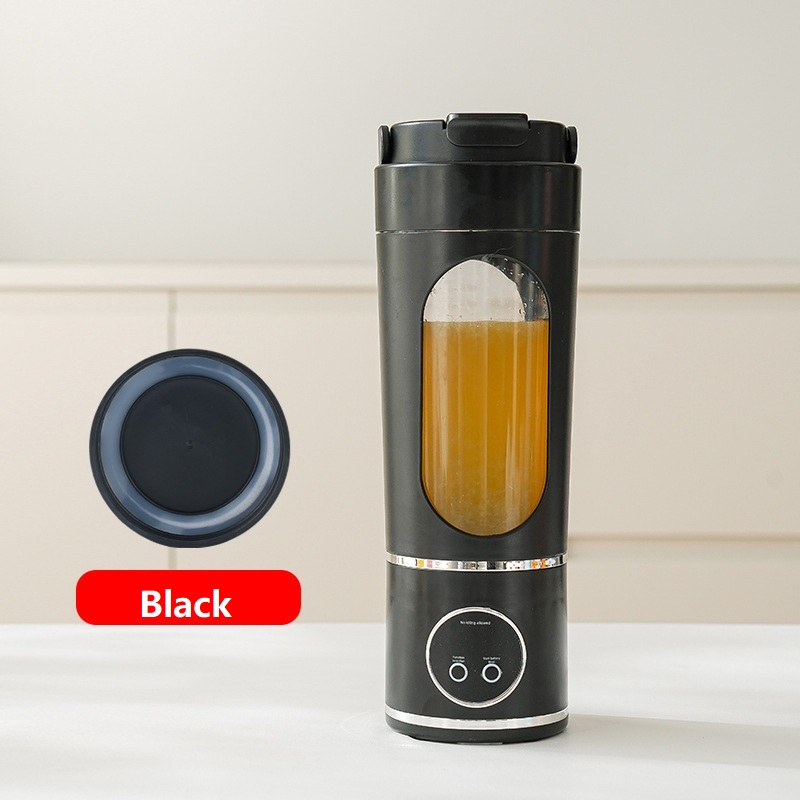 Black 7.4V Portable Blender 700ml Wireless Juicer Cup - 12 Blade USB