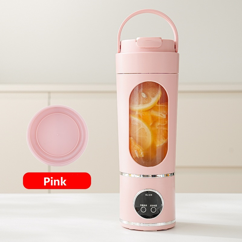 Pink 7.4V Portable Blender 700ml Wireless Juicer Cup - 12 Blade USB
