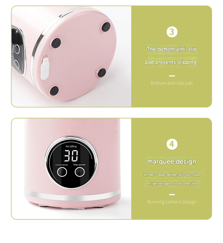 Pink 7.4V Portable Blender 700ml Wireless Juicer Cup - 12 Blade USB view 14