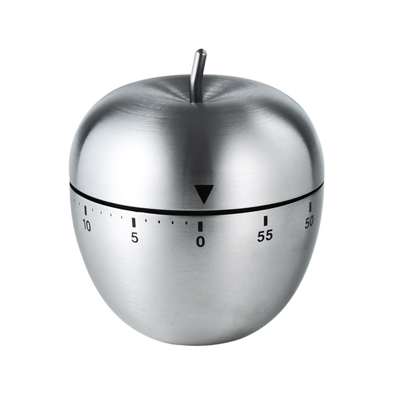 Apple Shape Stainless Steel Kitchen Timer Mechanical Cooking Timer - Wind-Up