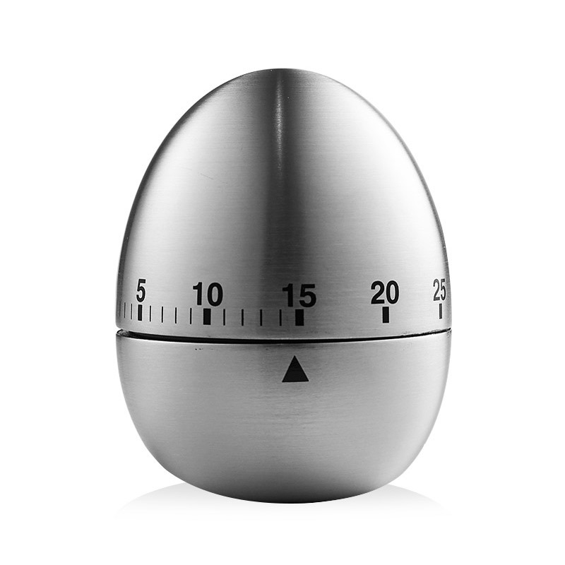 Egg Shape Stainless Steel Kitchen Timer Mechanical Cooking Timer - Wind-Up 60
