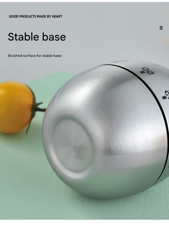 2-piece Apple and Egg Shape Stainless Steel Kitchen Timer Mechanical Cooking view 5