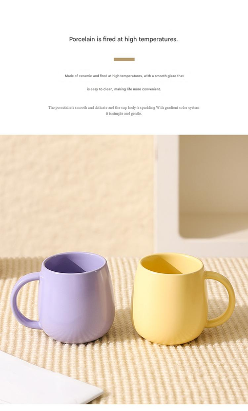 Green Premium Macaron Ceramic Coffee Mug - 480ml Large Capacity Belly Cup with view 4