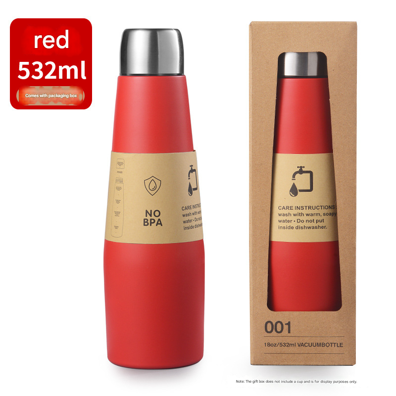 Red Premium 304 Stainless Steel Vacuum Insulated Water Bottle - 532ml Large