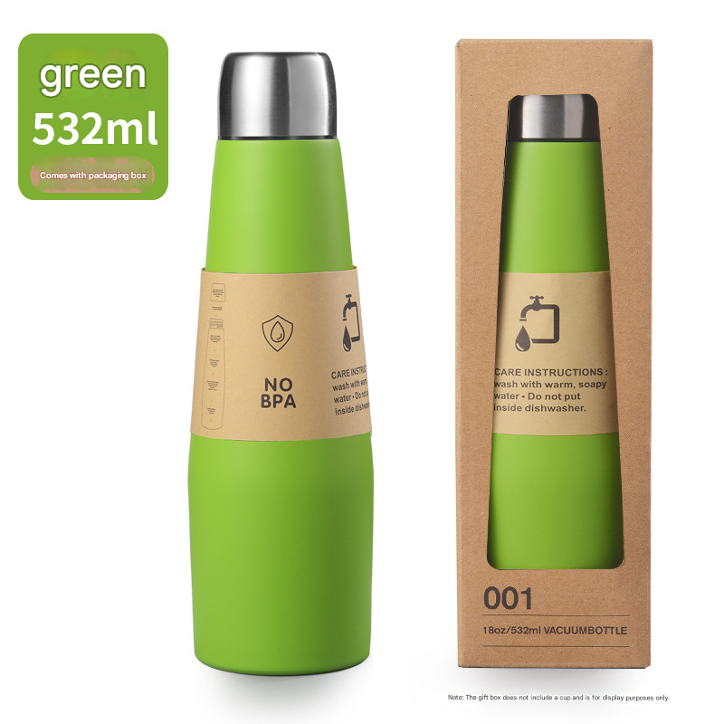 Green Premium 304 Stainless Steel Vacuum Insulated Water Bottle - 532ml Large