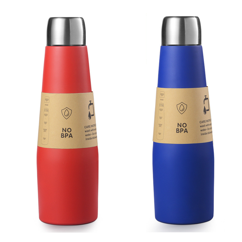 2-piece Red and Blue Premium 304 Stainless Steel Vacuum Insulated Water Bottle