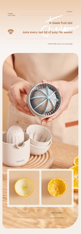 Portable Manual Citrus Juicer Hand Press Lemon Orange Squeezer 2-in-1 Reamer view 6