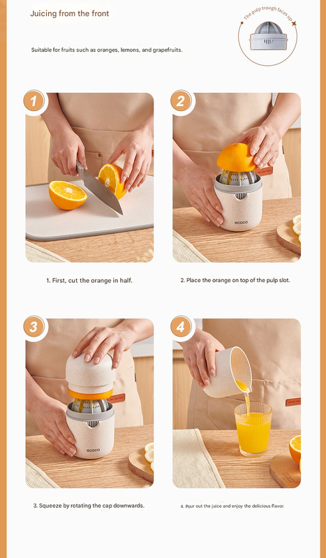 Portable Manual Citrus Juicer Hand Press Lemon Orange Squeezer 2-in-1 Reamer view 9