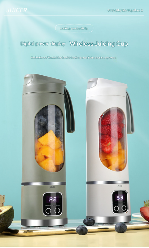 Purple 7.4V Portable Blender Smoothie Maker 450ml Wireless Rechargeable Juicer view 2