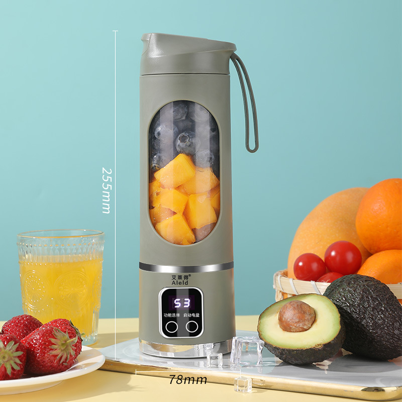 Green 7.4V Portable Blender Smoothie Maker 450ml Wireless Rechargeable Juicer