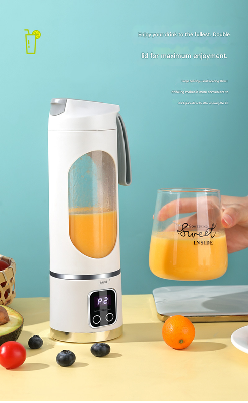 2-piece Purple and Green 7.4V Portable Blender Smoothie Maker 450ml Wireless view 8
