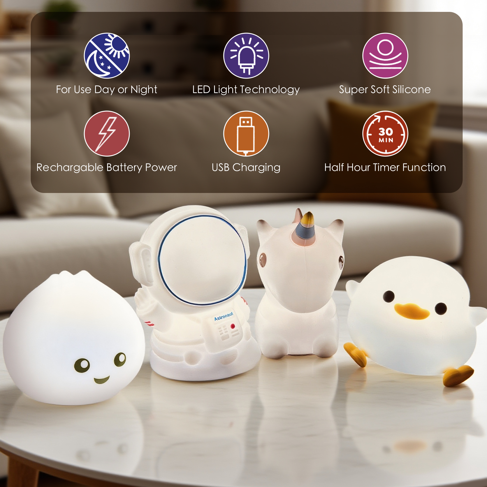 Squishy Uniconrn Night Light view 3