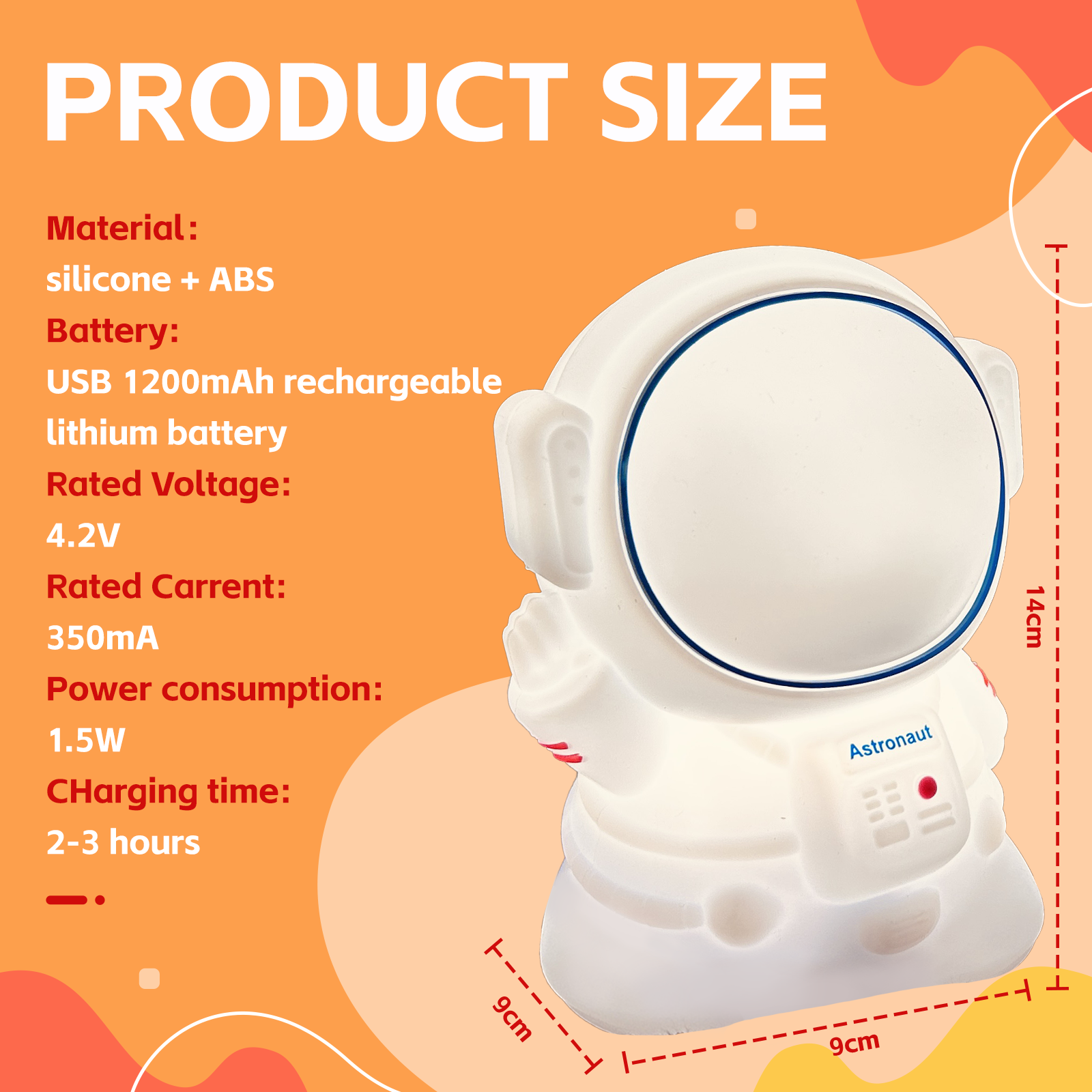 Squishy Astronaut Night Light view 4