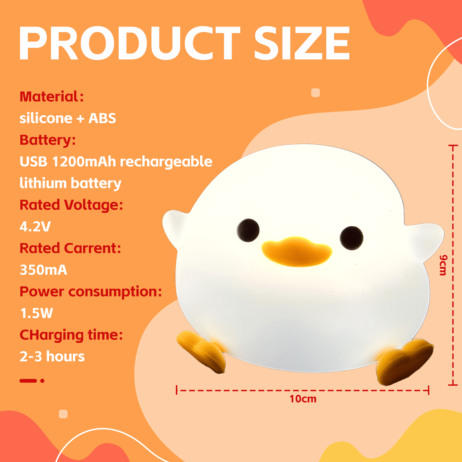 Squishy Cute Duck Night Light view 5