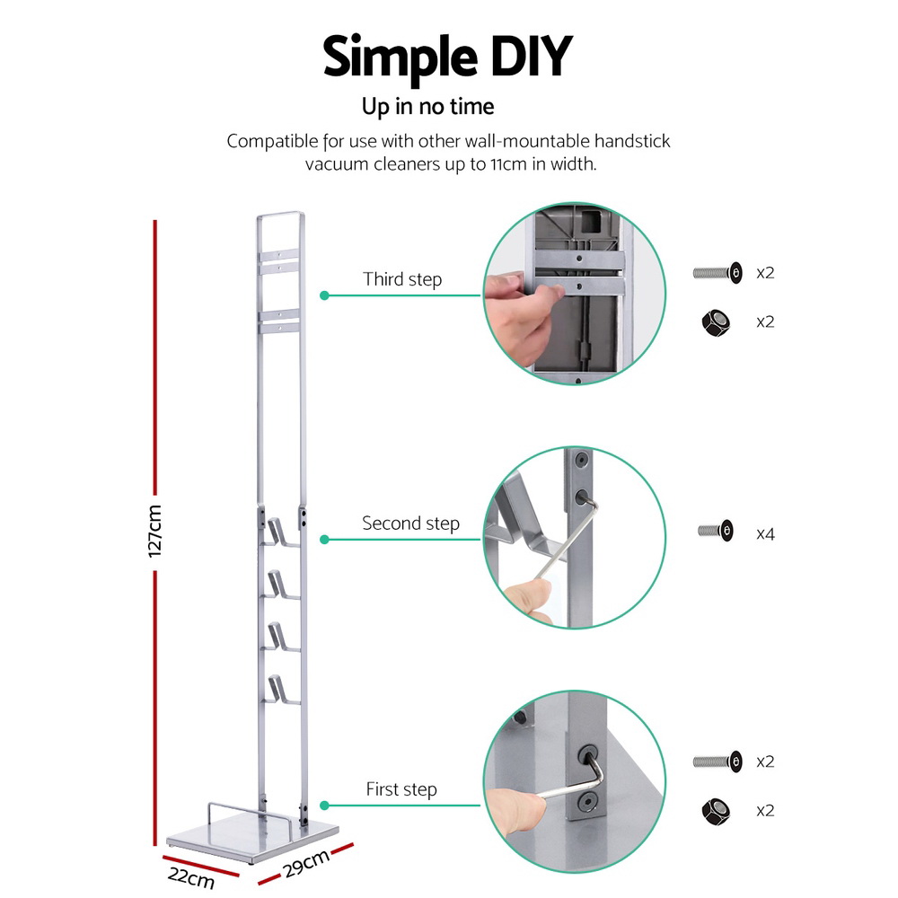 Artiss Freestanding Dyson Vacuum Cleaner Stand for V6 7 8 10 11 Silver view 2