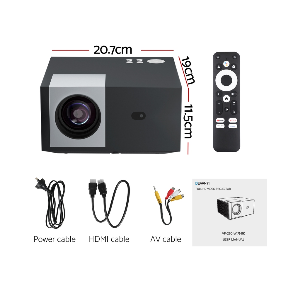 Devanti Video Project 4K 1080P Official Google TV 5G Wifi Home Cinema view 2