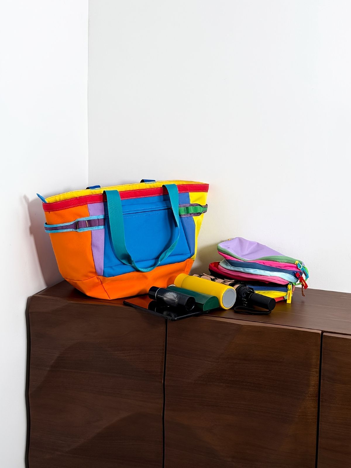Travel Tote Bag Dopamine Color Tote Spacious Carryall Bag Organized Storage view 6