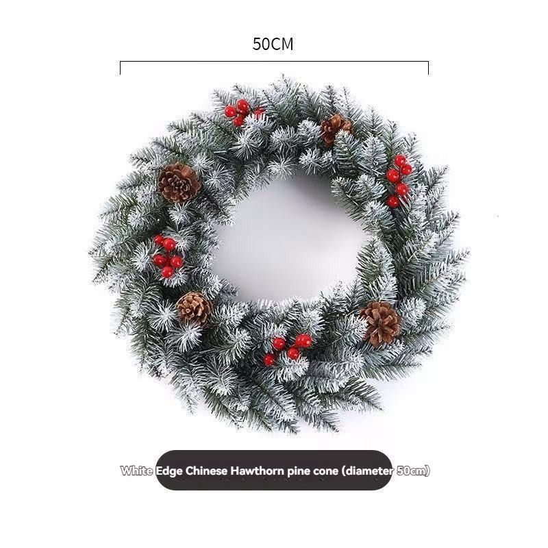 Christmas wreath, artificial wreath, red berries, pine cones, 30CM wreath view 3