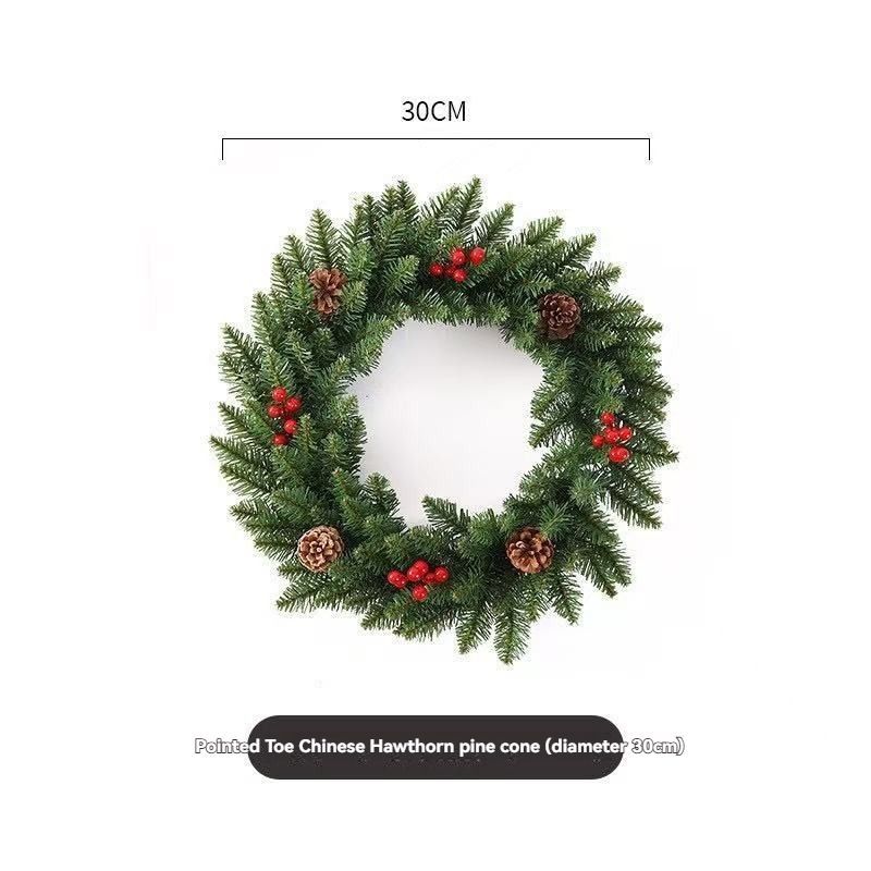 Christmas wreath, artificial wreath, red berries, pine cones, 30CM wreath view 4