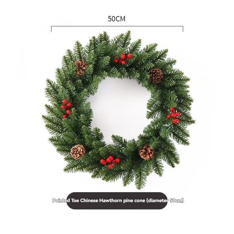 Christmas wreath, artificial wreath, red berries, pine cones, 30CM wreath view 6