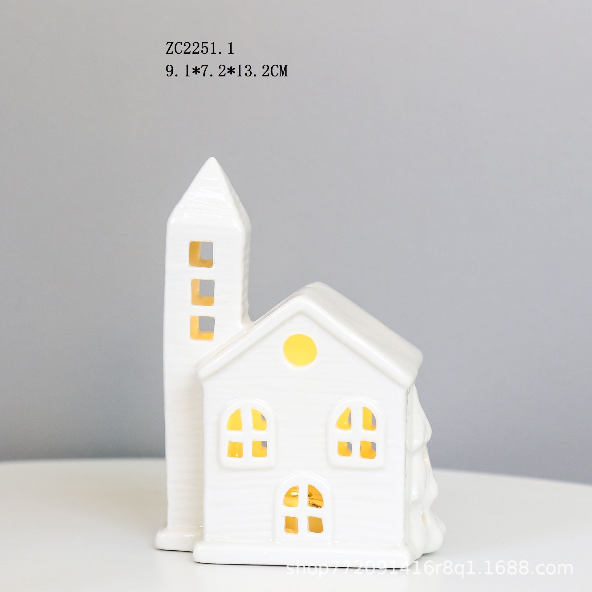 ceramic christmas tree, lit up house ornaments, nordic christmas decor — image 1