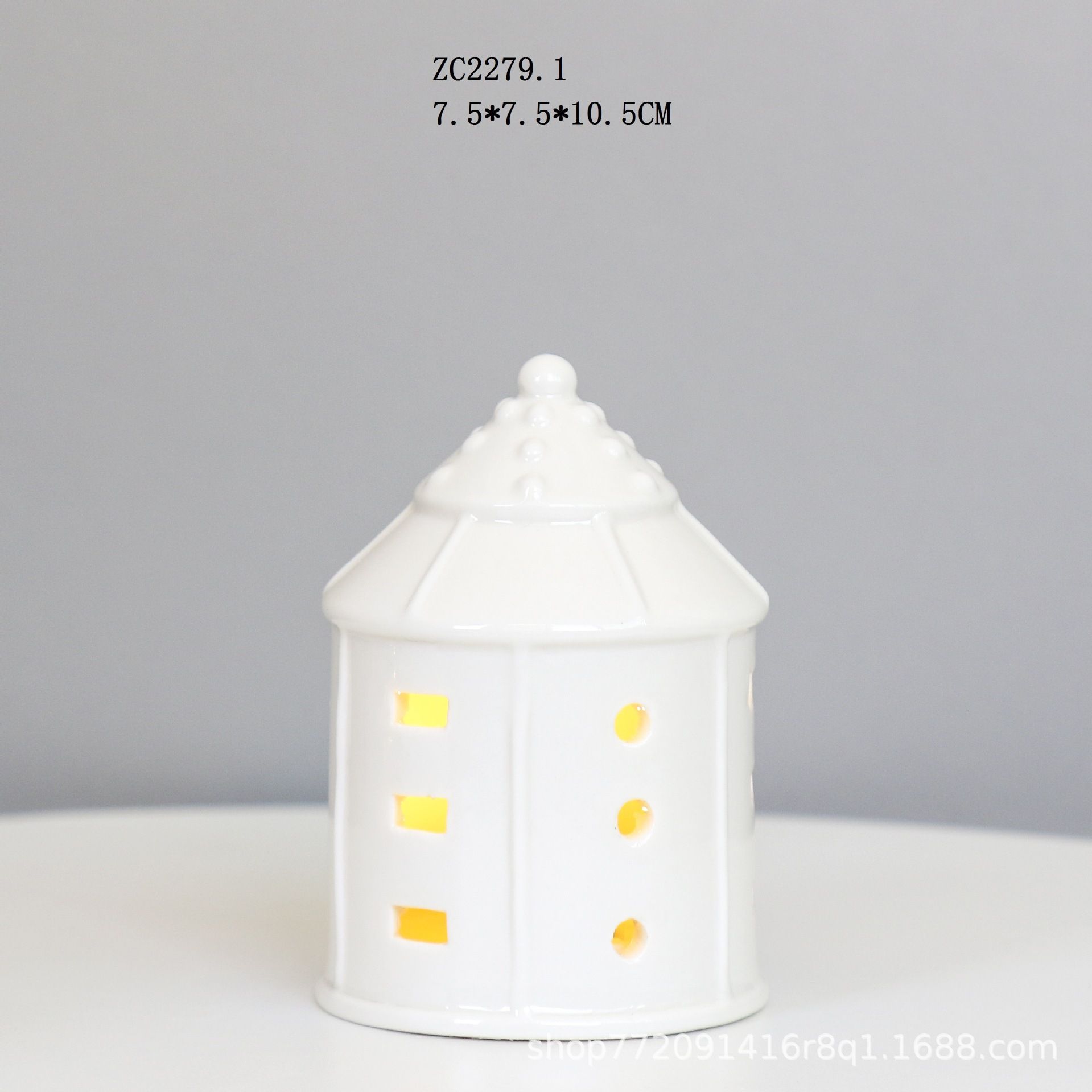 ceramic christmas tree, lit up house ornaments, nordic christmas decor view 6