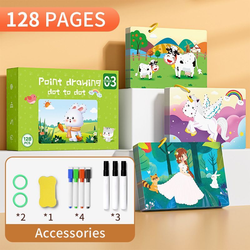 early education cards, dot to dot cards, pen control toys, toddler learning